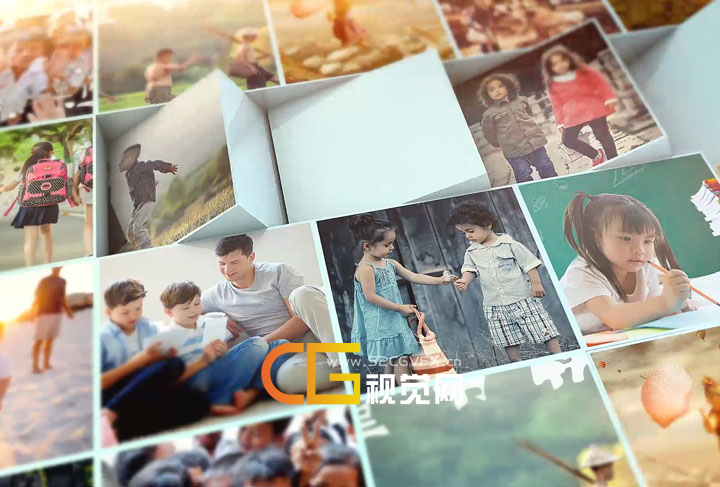 马赛克方块翻转展示照片