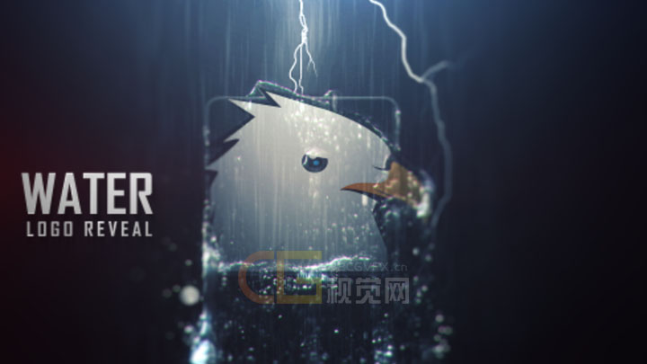 闪电中的logo演绎AE模板